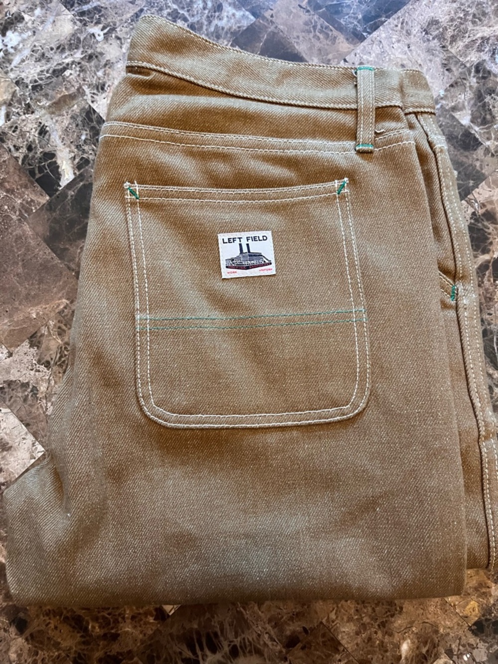 **RARE NWOT***Left Field NYC Tan Worker Pants with Contrast Stitching
